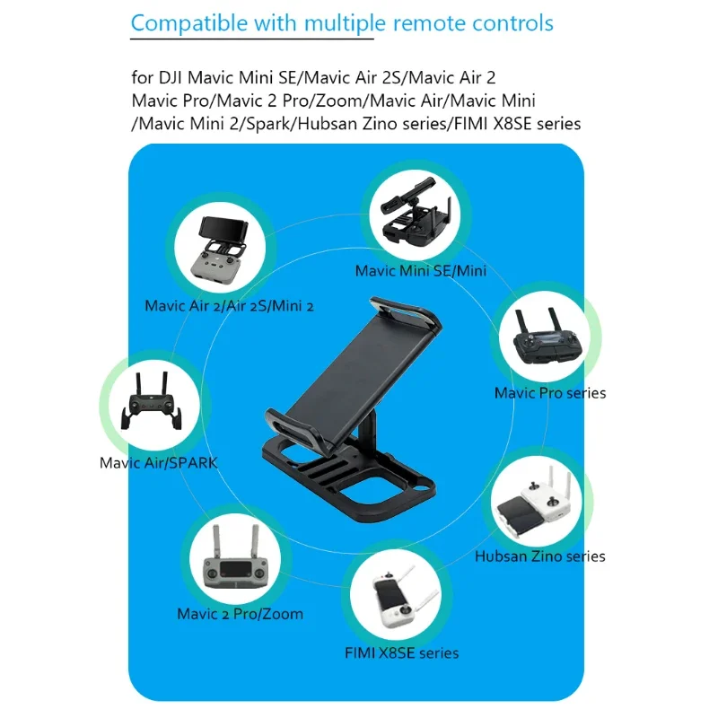 Gros plan sur le mécanisme de rotation du support tablette pour télécommande DJI Mini 2/SE/Mavic 2/Air 2/2S, permettant une rotation à 360°