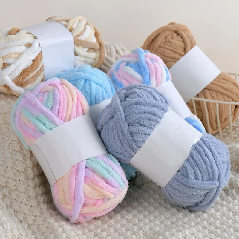 50g Thick Velvet Yarn Handmade DIY Knitting Yarn Wool Line Baby Scarf Hat Soft Chenille Yarn Knit Wol Crochet  Knitting 3