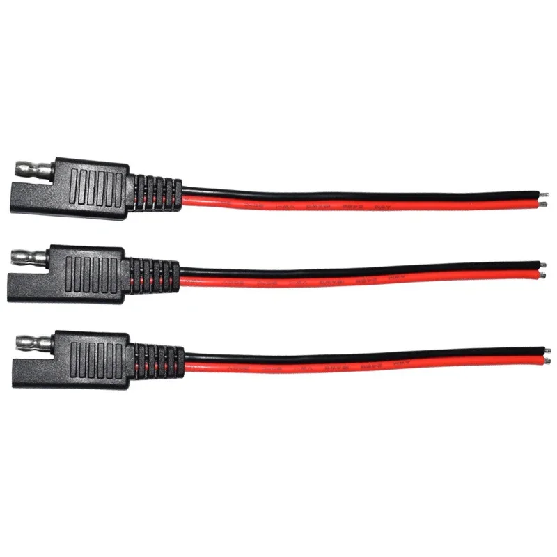 3PCS SAE Output Cable 18AWG 15CM 2 Pcs SAE Power Connector Extension Cables 2 Pin Quick Connector Disconnect Single Plug
