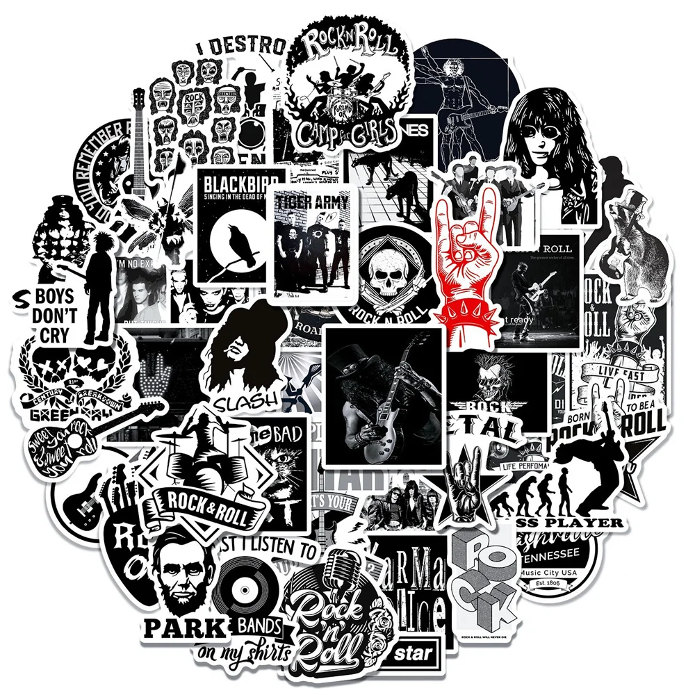 

10/30/50PCS New Rock Series Stickers Cartoon Graffiti Creative iPad Luggage Car Guitar Notebook Decoration Waterproof Wholesale