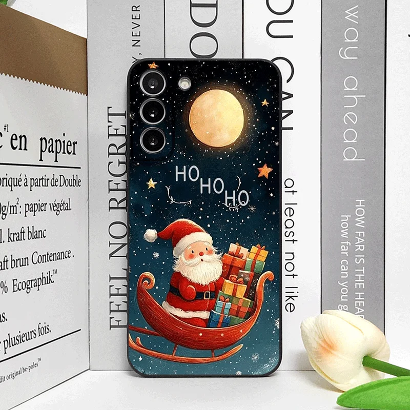 Festive Santa Claus & Christmas Tree Design Soft Phone Case Cover