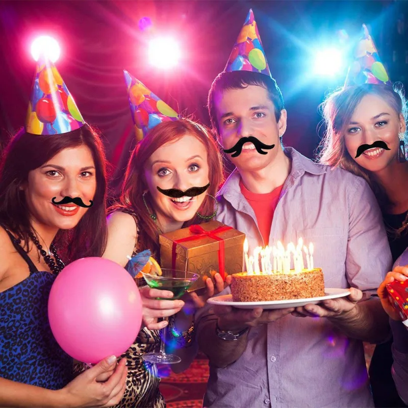 48pcs/set Funny Costume Party Self-Adhesive Mustache Cosplay Fake Moustache Fake Beard Kids Adult Halloween Party Decoration party photo props fake mustache