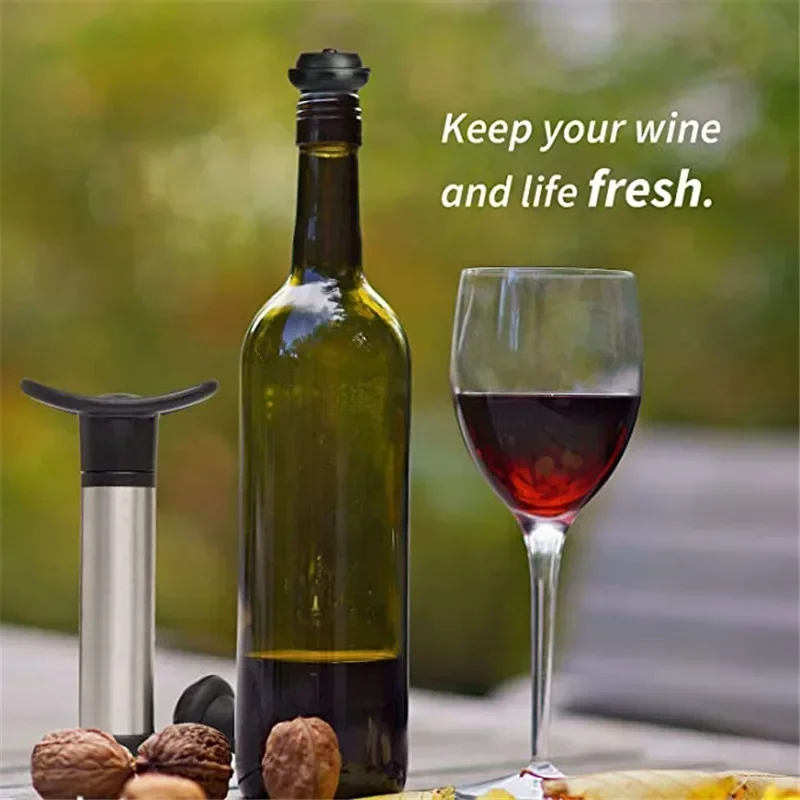 Wine Stopper Wine Stoppers Bar Household Stainless Steel Red Wine Stopper Vacuum Pump Champagne Stopper