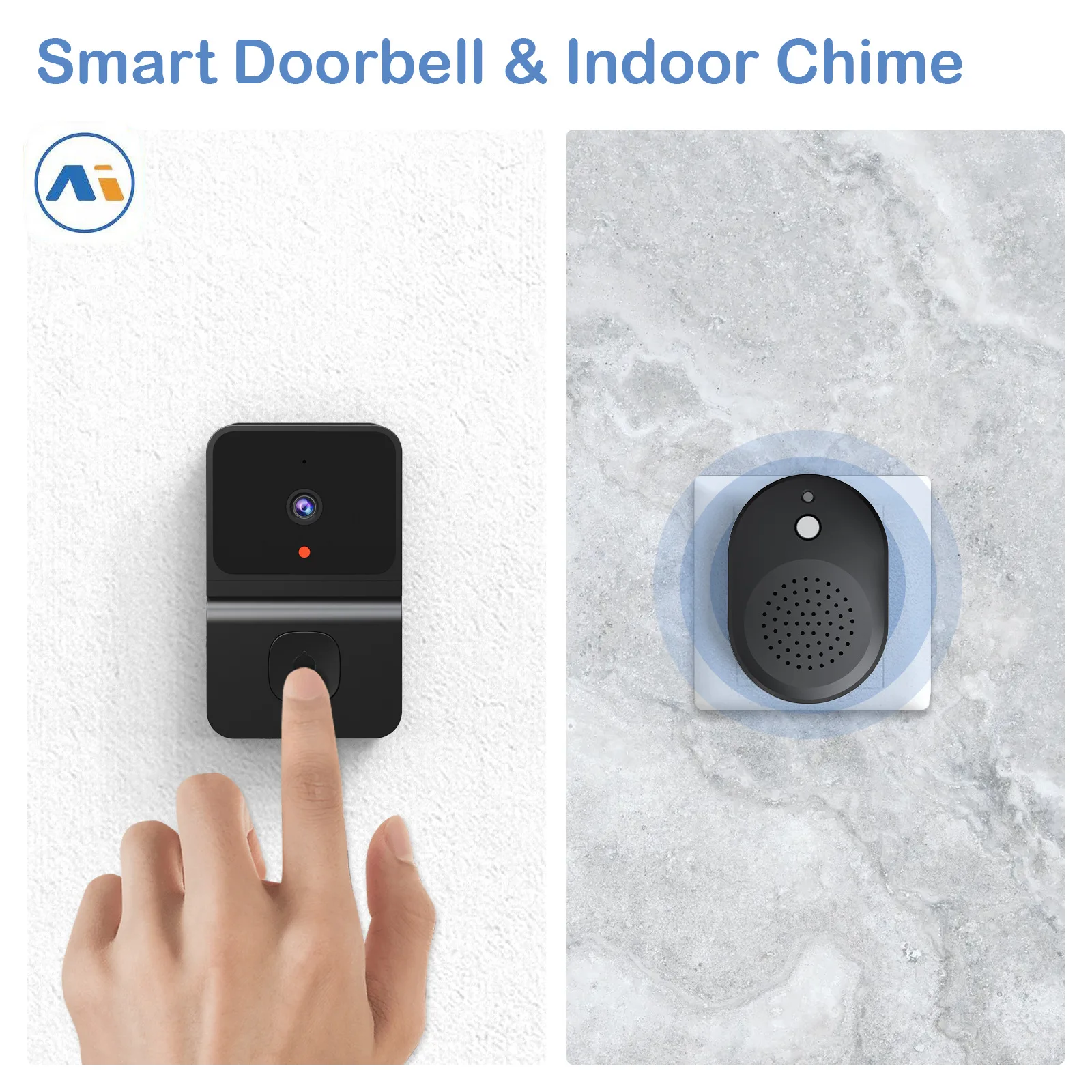 wireless doorbell camera with monitor