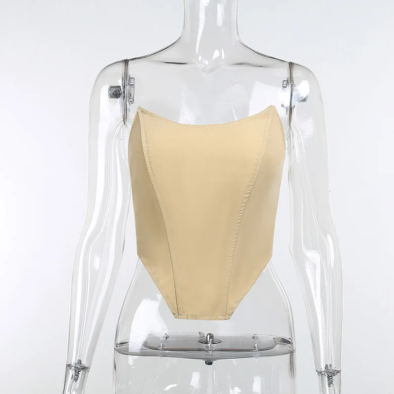 Conjunto de 2 piezas de camiseta sin mangas ajustada con espalda descubierta y falda acampanada con volantes fruncidos para mujer, moda de verano sexy 2025