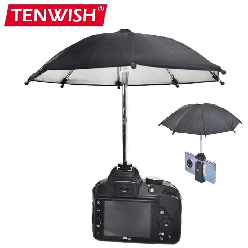 on Camera Umbrella with Hot Shoe Phone Holder Sun Hood Glare Reducing