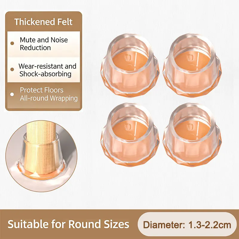 Silicone Floor Protectors for Chair Legs - Rectangle Pads to Safeguard Hardwood Floors