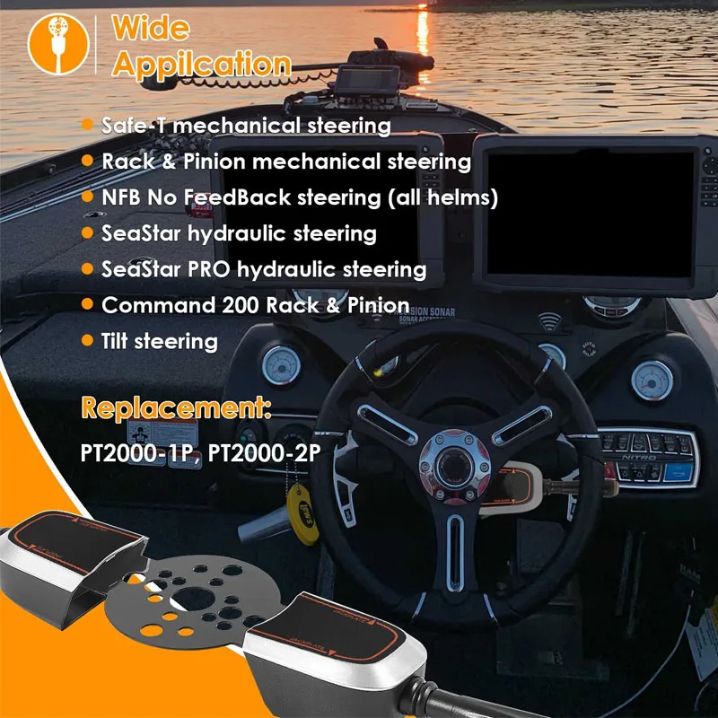 Bezel Control Switch, Blinker Trim Control System Dual Function Fit for Seastar Hydraulic, Cable and Tilt Steering, PT2000-1P/2P