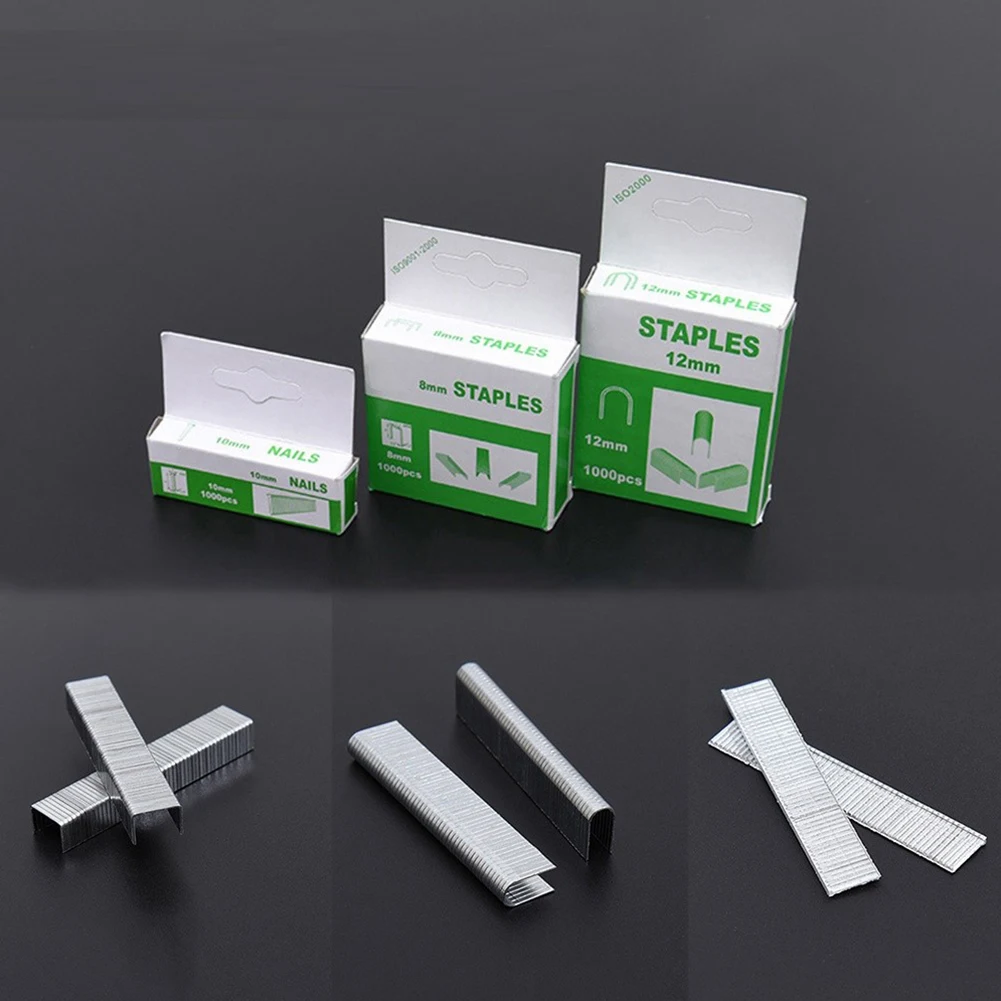 1000Pcs U/ Door /T Shaped Nail Shaped Stapler For Wood Furniture Household Use Electric Nail Gun Stapler Gun Nail Shooter Nails 3