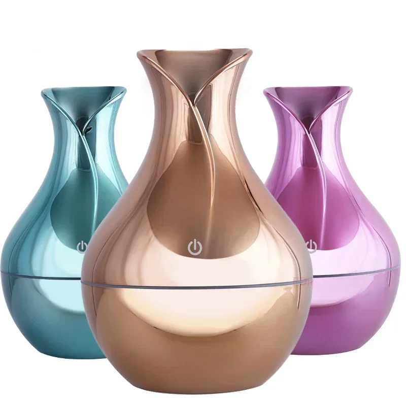 USB aroma oil diffuser wood electric humidifier 130ml ultrasonic air humidifier mini aromatherapy LED light mist maker for home 6