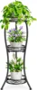 3 Tier Corner Plant Stand Indoor Outdoor, 34 Inch Tall Wrought Iron Plant Stands for Indoor Plants Multiple 1