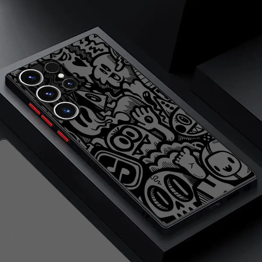 Graffiti Black Phone Case - Stylish Back Cover