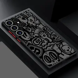 Black Graffiti Design Phone Case - Stylish Protective Back Cover - Galaxy Note10 5G (Mix01)