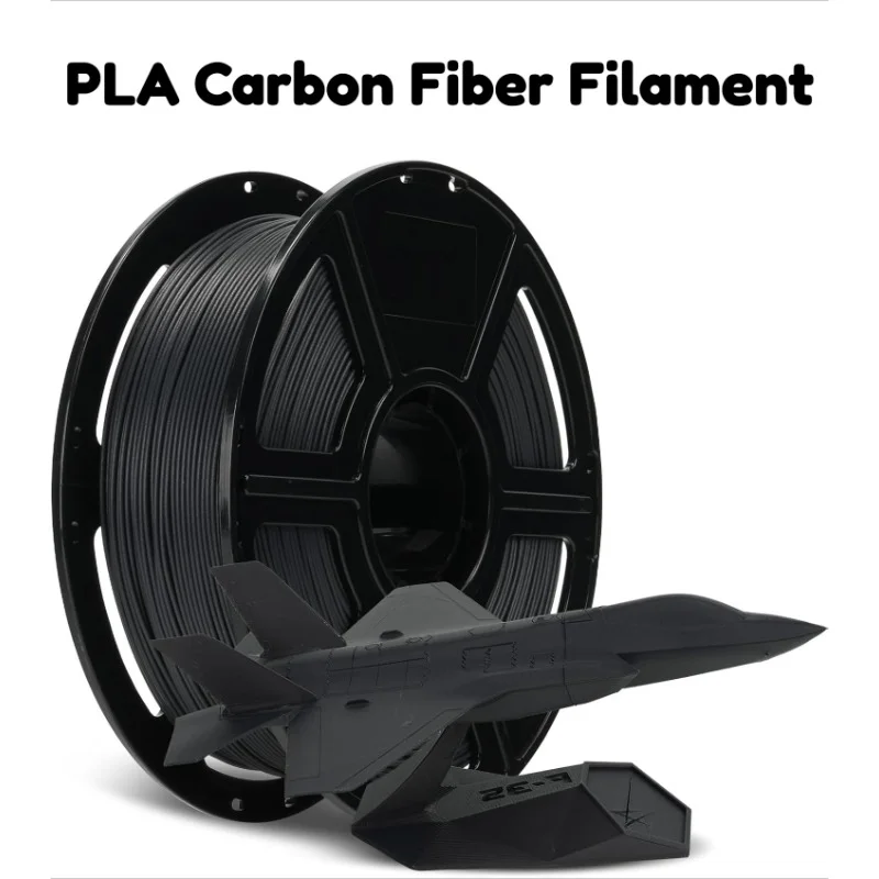 탄소 섬유 필라멘트, 1.75mm 탄소 섬유 Pla, 대부분의 3D 프린터용 고정밀 +/- 0.02mm 카본 블랙 Pla 필라멘트, 1KG/250G