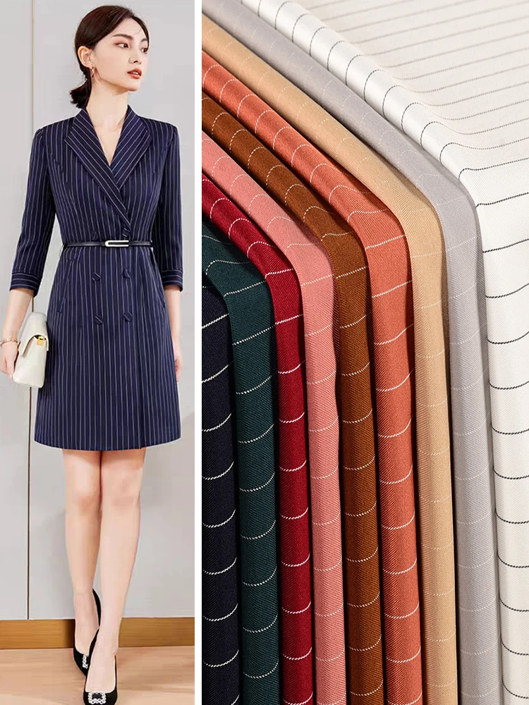 Breathable Women\'s Fabric Suit By The Meter for Clothes Pants Dresses Sewing Stripe Pattern Fashion Skirts Textile Anti-wrinkle