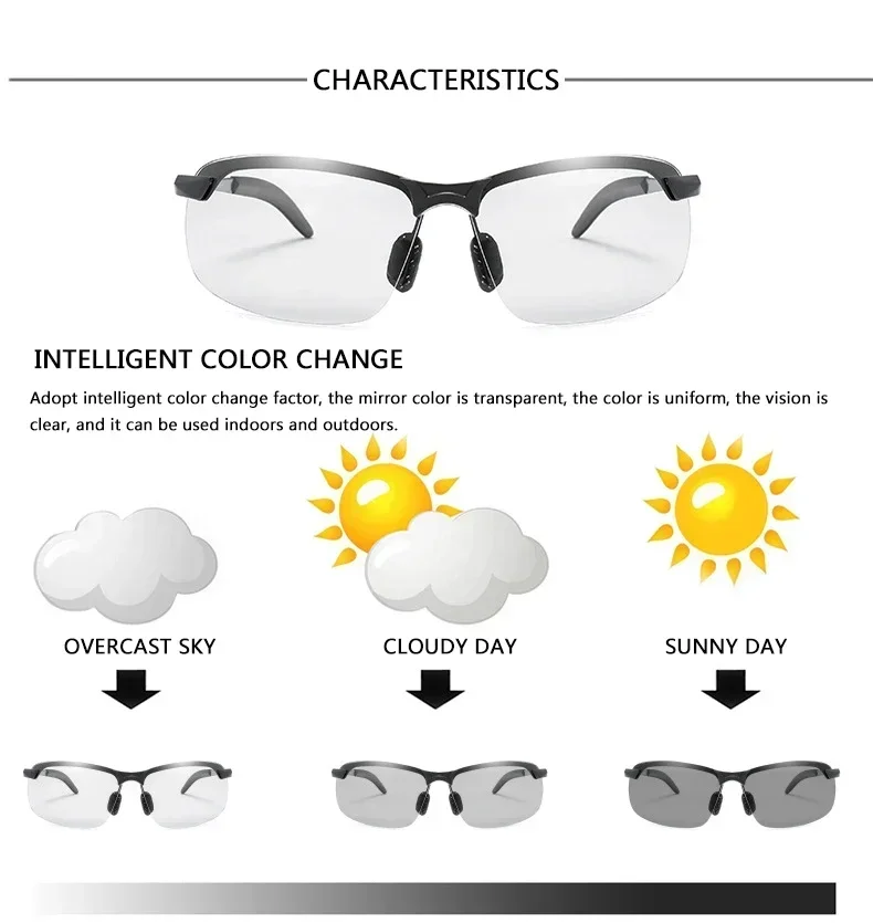 Men's Polarized Photochromic Day Night Sunglasses