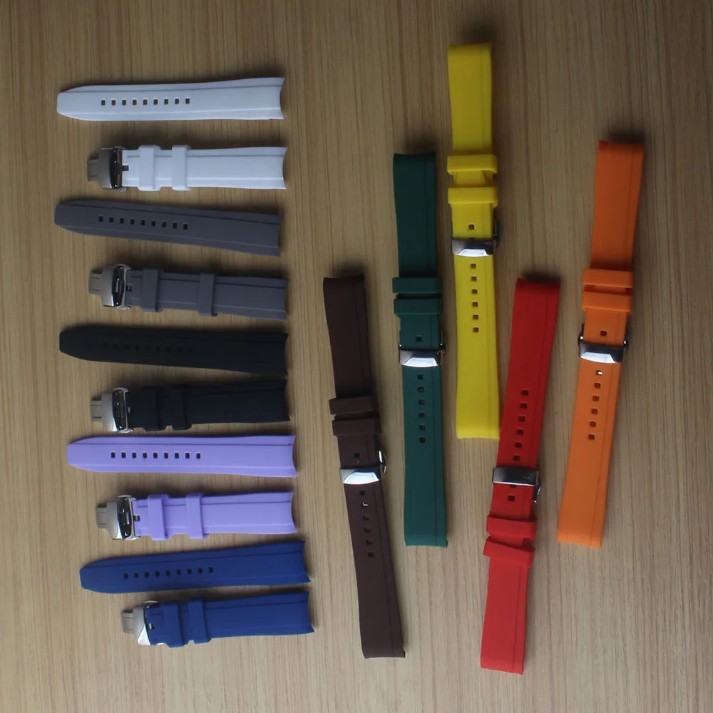 Cinturino Universale Cinturino Curvo Fit Rolex Samsung Seiko Mens Ladys Ragazzi E Ragazze Accessori Per Orologi Sportivi 18Mm 20Mm 21Mm 22
