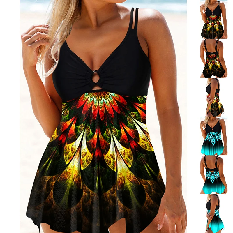 

2023 New Women Swimwear Swimsuit Female Print Bikini Set Summer New Design Printing Tankini Monokini Bathing Suit Beach Wear