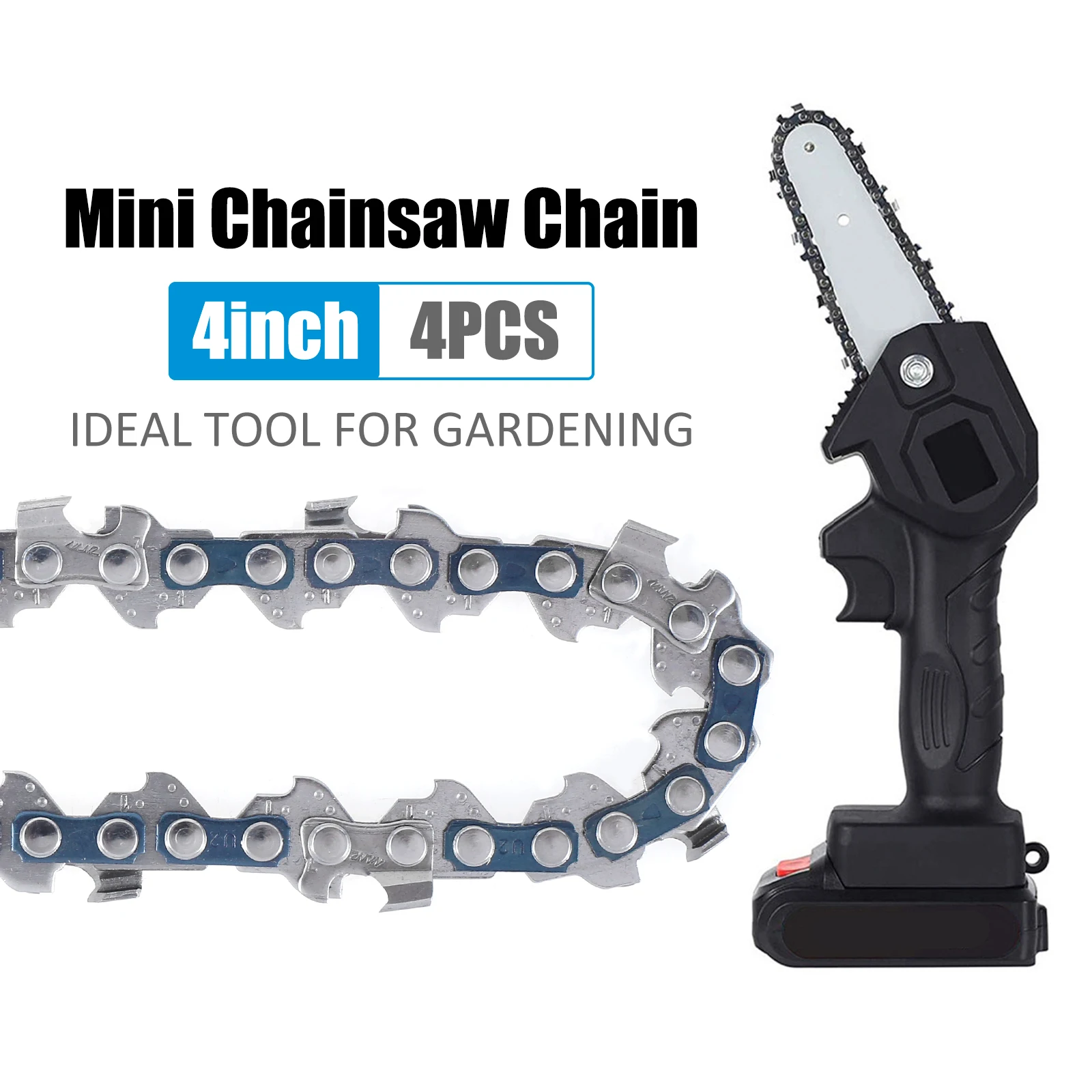4PCS Mini Chainsaw Chain 4 Inch Electric Chainsaws Accessory Replacement For Logging Pruning Garden Tool chainsaw chain