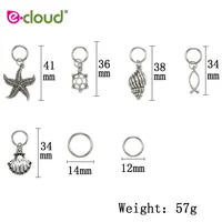 50Pcs Sliver Color Dreadlocks Beads Hair Braid Rings Clips DIY Braiding Metal Cuffs Jewelry Pendants Hair Decoration Accessories 2