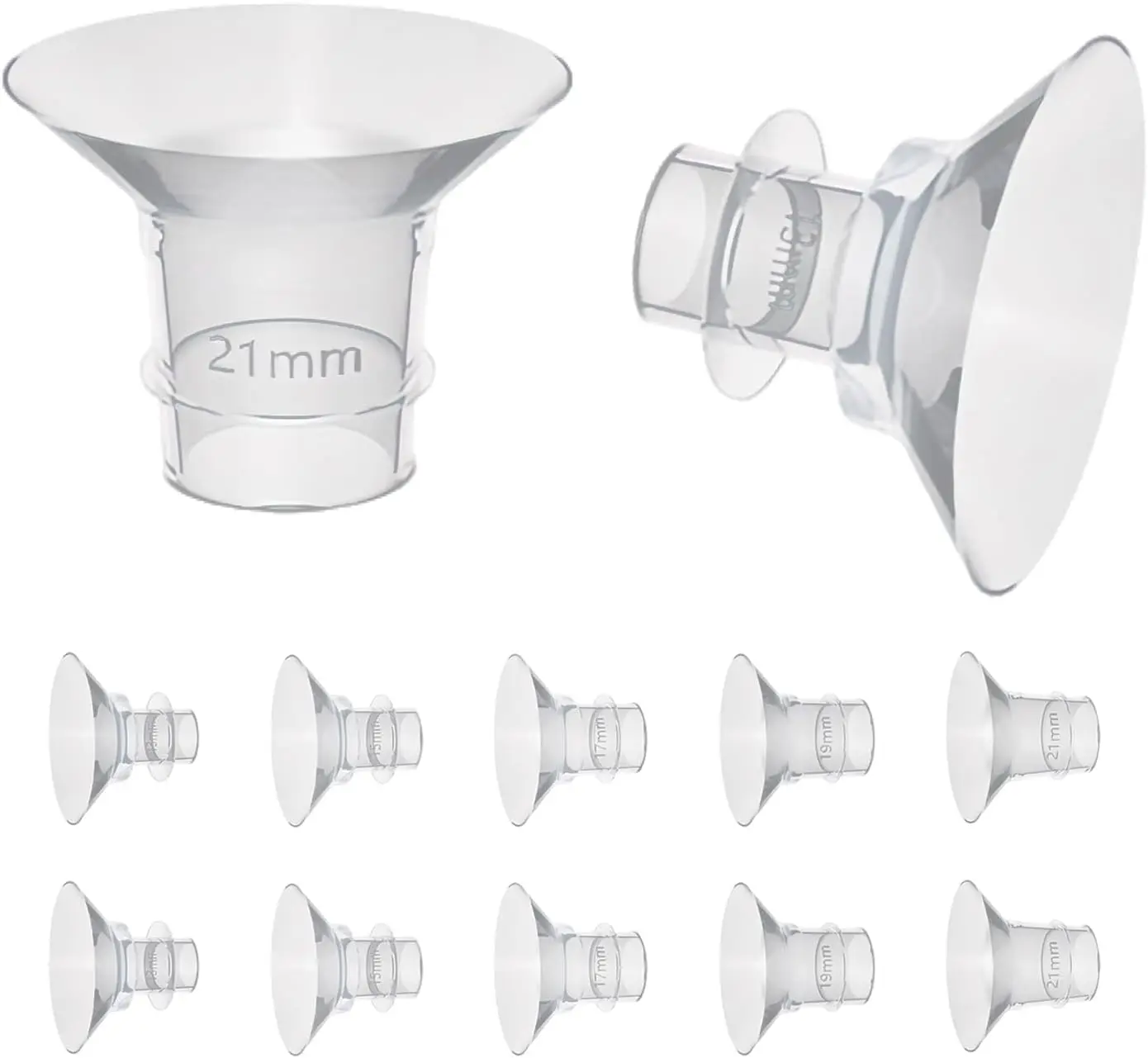 Inserti Flangiati Da 10 Pezzi (13/15/17/19/21Mm) Per Tiralatte Indossabili Medela/Spectra/Tslete/Momcozy, Inserti Flangiati In Silicone