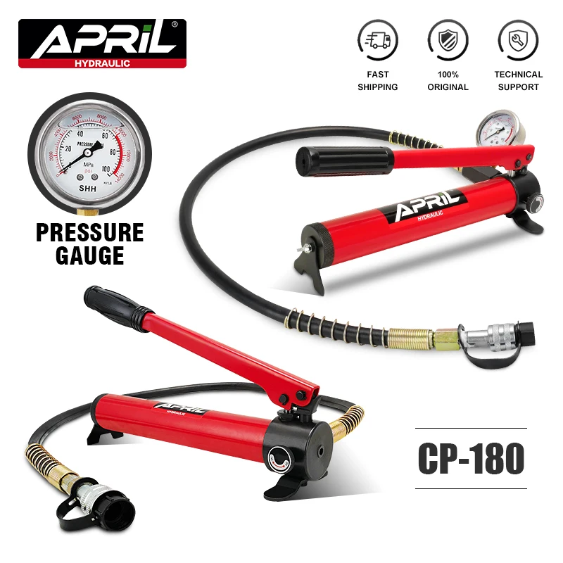 High Pressure Hydraulic Hand Pump CP-180 Manual Hydraulic Pressure Pump Tools Optional Pressure Gauge
