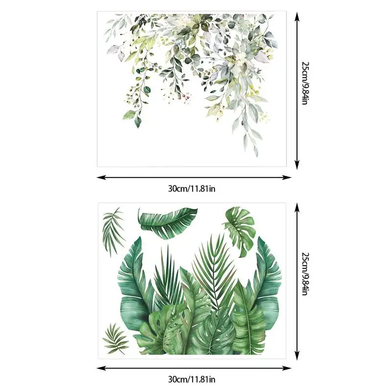 변기 뚜껑 커버 스티커 데칼, 식물 및 꽃, 욕실 유리창 주방 변기 액세서리, 자체 접착, 세트당 2 개