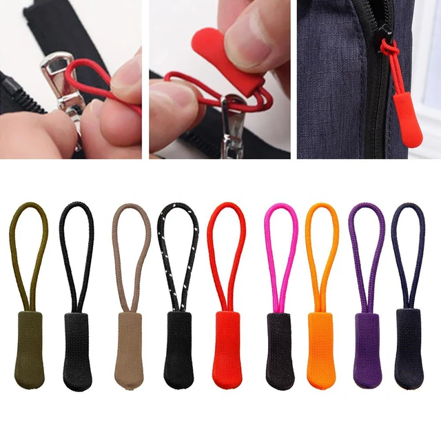 8/5Pcs Replacement Zipper Pull Puller End Fit Rope Tag Clothing Zip Fixes  Broken Buckle Zip Cord Tab Bag Suitcase Backpack Tent - AliExpress