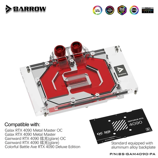 BARROW Water Block for ASUS GeForce RTX 4080 ROG TUF/STRIX GAMING O16G GPU  Card Copper Cooling Radiator RGB AURA BS-AST4080-PA - AliExpress