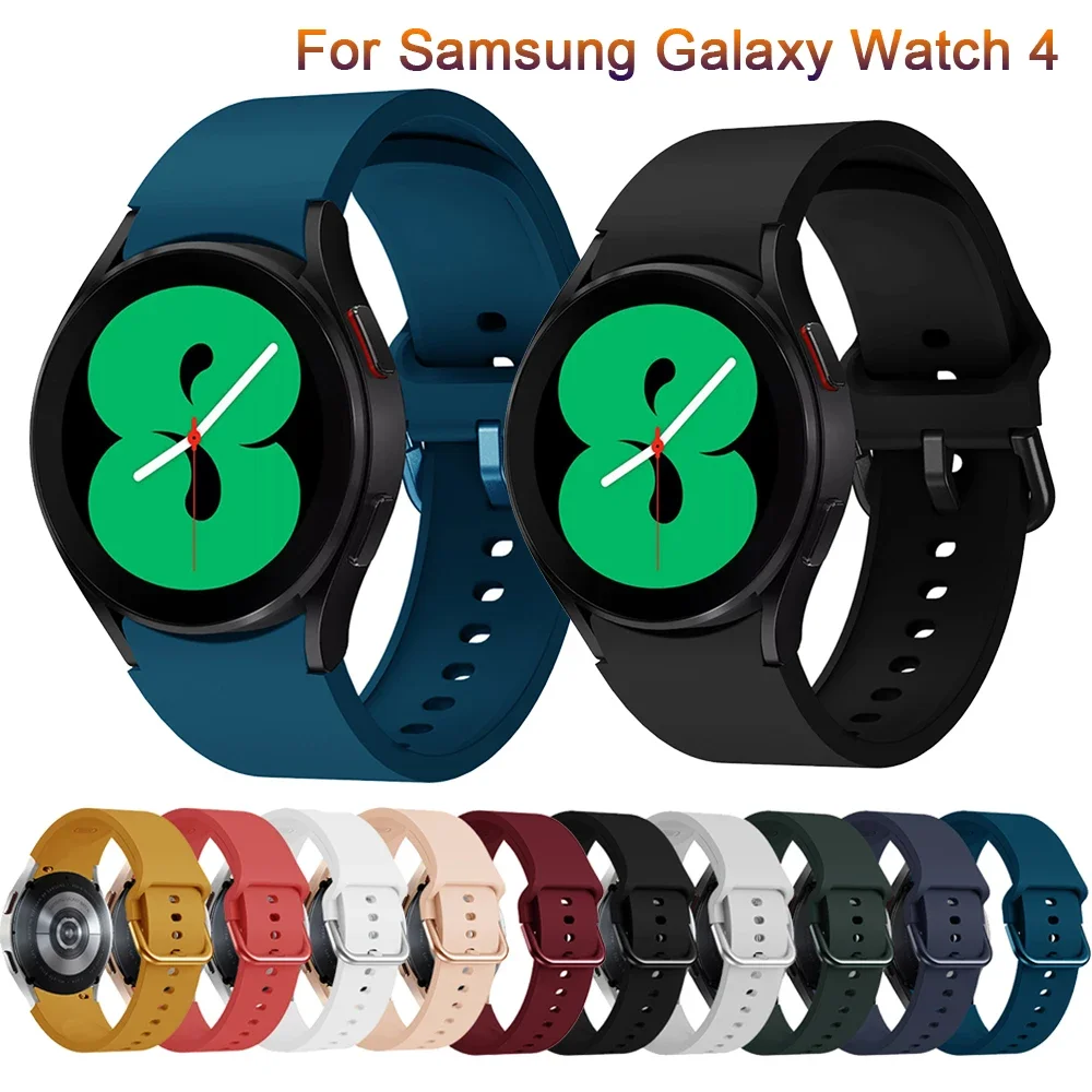 

Silicone Sport Strap For Samsung Galaxy Watch 4 Classic 42mm 46mm Bracelet 20mm Wrist Band For Galaxy Watch4 40mm 44mm Correa