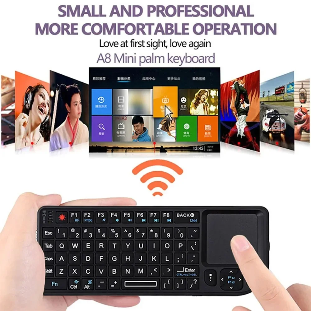 Compact Wireless Backlit Touchpad Keyboard with USB Rechargeable Air Mouse