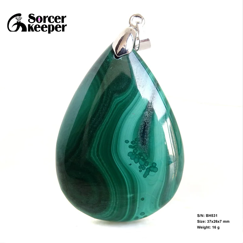 

Real Natural Green Malachite Gems Pendant Water Drop Unoptimized Chrysocolla Stone Pendant For Women Men Jewelry Necklace BH531