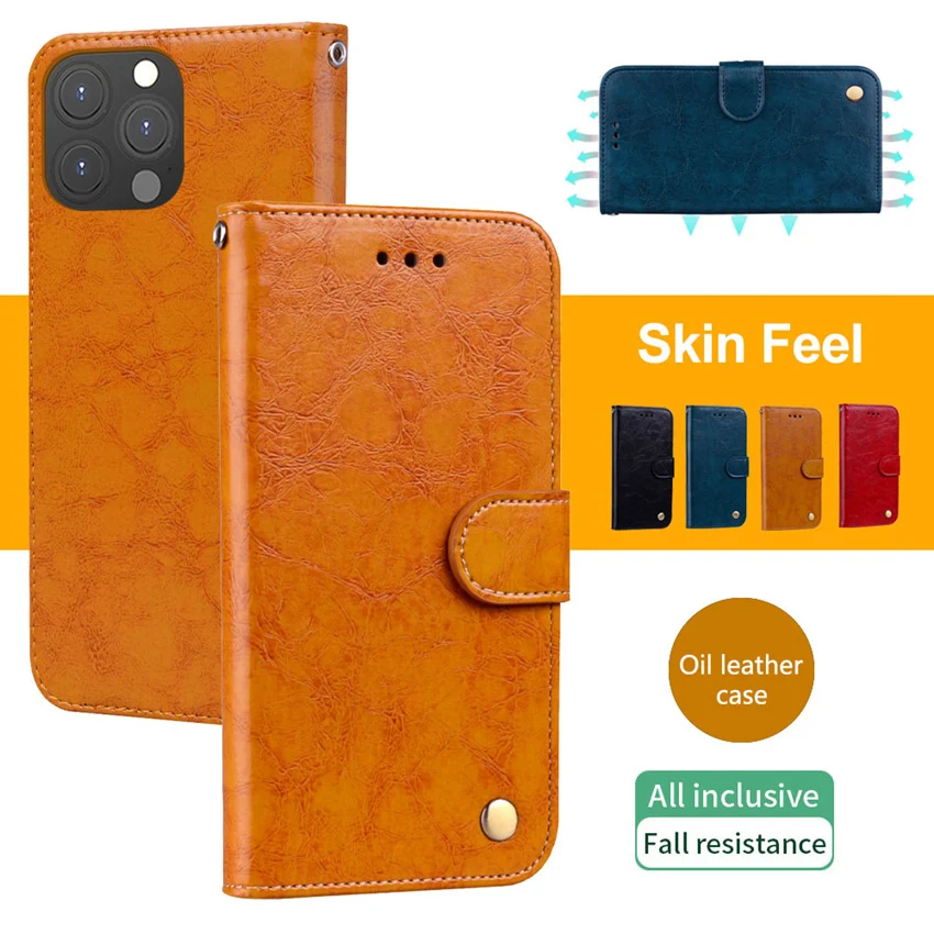 Custodia In Pelle Flip Oil Per Samsung Galaxy A40 A41 A42 A50 A50S A51 A52 A52S A53 A54 A70 A71 A72 5G A6 A7 A8 A9 Plus 2018 A3 A5