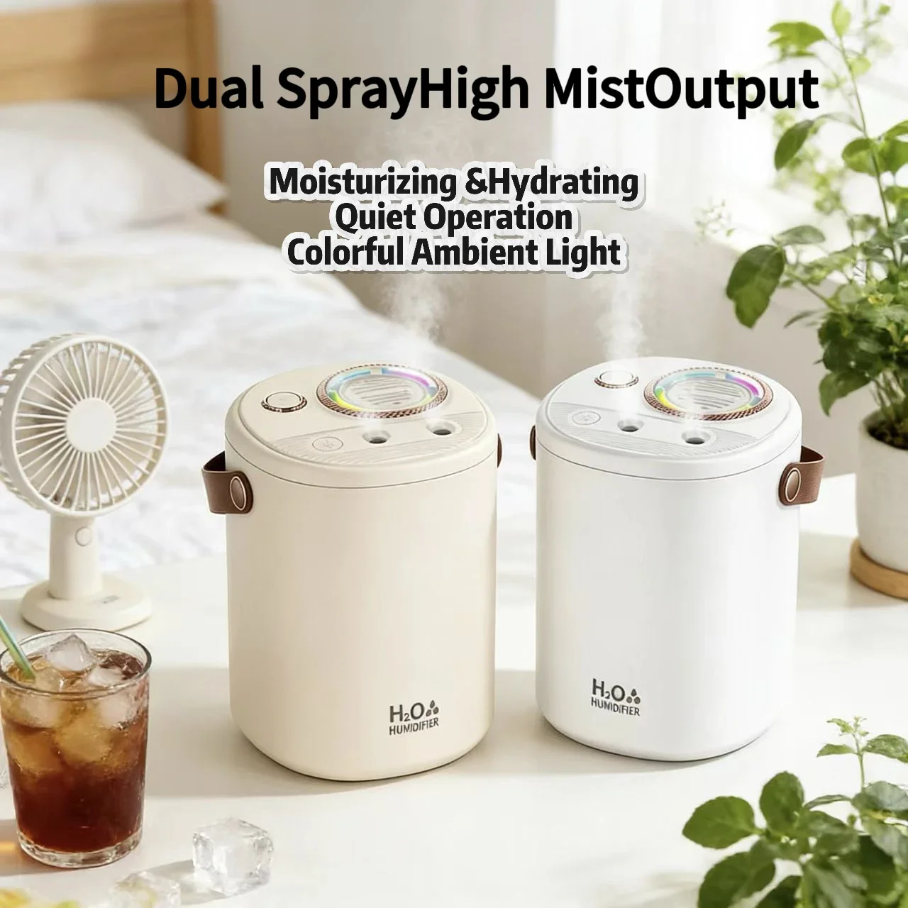 Large Capacity Dual Spray Humidifier Smart Silent USB Humidifier Portable Air Moisturizer For Bedroom Living Room Office Desktop 1