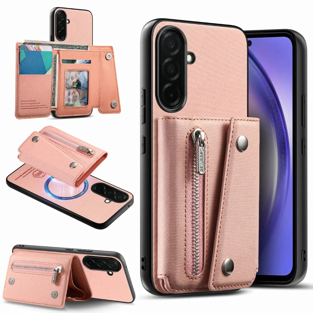 Detachable Magnetic Wallet Phone Case with Magsafe Integration