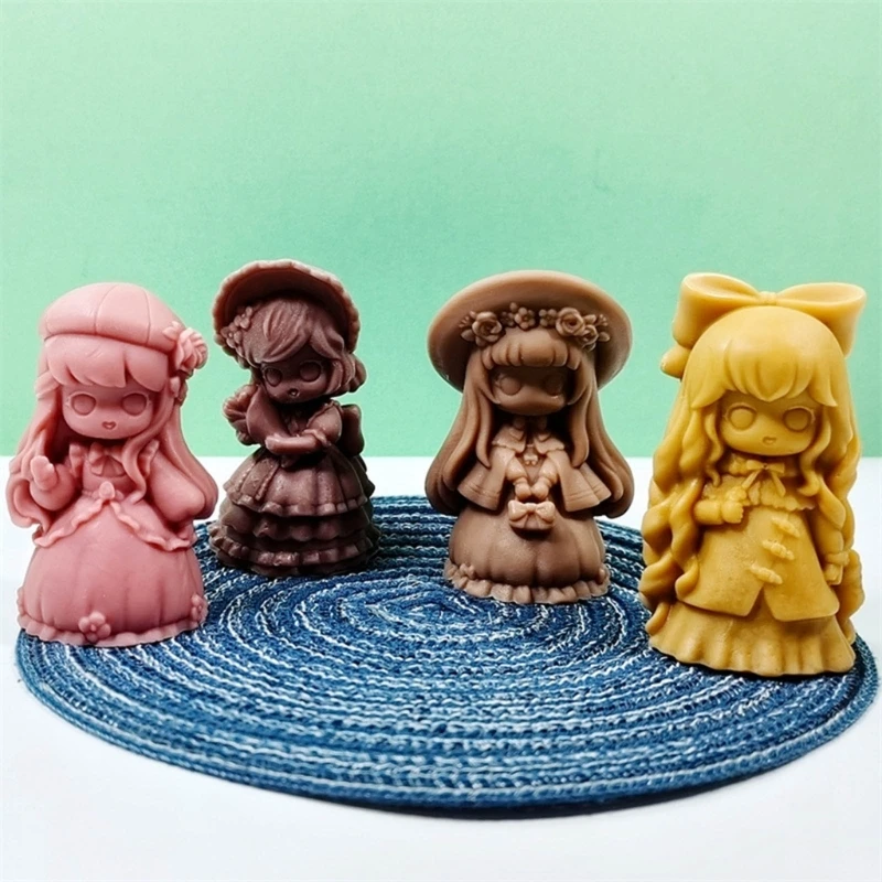 448B Fairy Girl Silicone Mold 3D Princess Plaster Soap Resin Mold