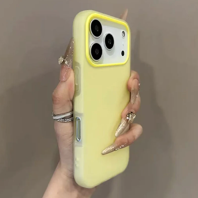 Luxuriöse Bonbonfarbene 2-in-1 Matte Handyhülle für iPhone 18 17 Pro Max 16 15 14 13 12 11 Pro Plus, stoßfeste Rückabdeckung mit Luftpolsterung – Detail 15