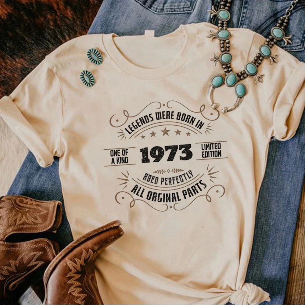 

Born in 1973 t-shirts women harajuku comic graphic t-shirts female Japanese 2000s funny clothes