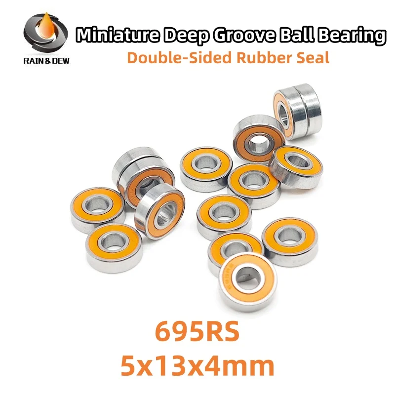 6PCS 695RS 오렌지 베어링 5x13x4 ABEC3 취미 전기 RC 자동차 트럭..