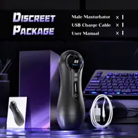 Realistische Vagina, automatischer männlicher Saugmasturbator mit LED-Anzeige, Taschenmuschi, 9, Vibration, Penis-Massagegerät, Sexspielzeug für Erwachsene, 18 5