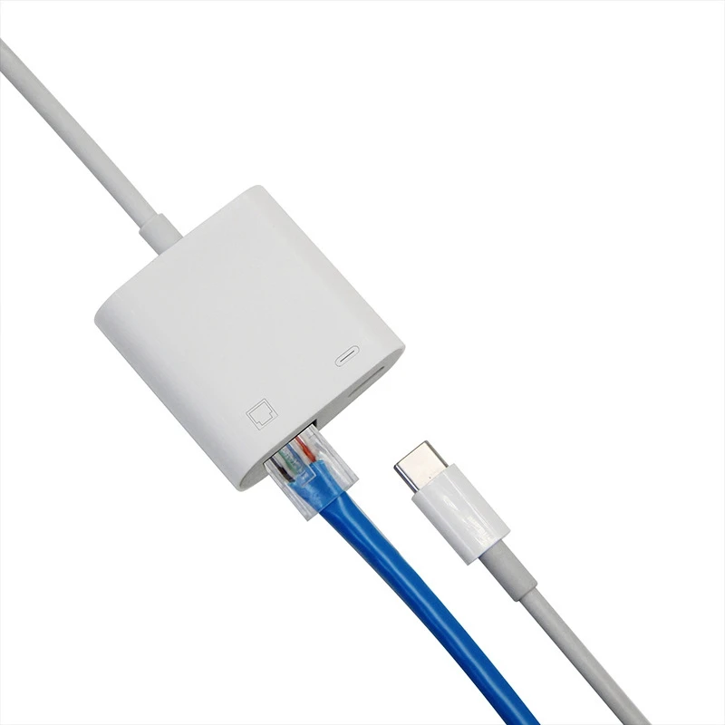 tipo c Adaptador Ethernet Otg Conversor de Rede com Fio Celular e Tablet Usb c para Rj45 100mbs - Imagem 4