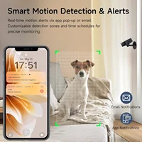 Mini caméra de sécurité intérieure, vision nocturne HD, autonomie de la batterie de 4 heures, détection de mouvement, alertes, stockage sur le cloud SD, contrôle par application téléphonique, caméra pour bébé 6