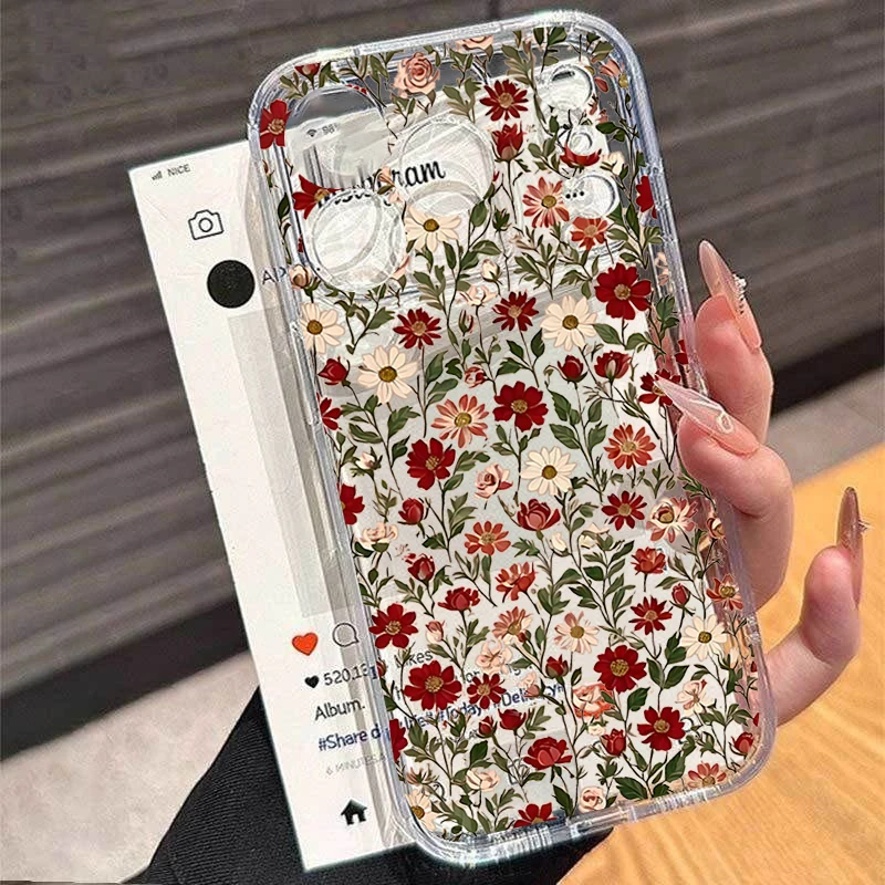 Cartoon Daisy Flower TPU Protective Phone Case