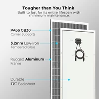 Panneau solaire rigide 1000W / 400W /500W/ 300W / 200W / 100W, chargeur de batterie,Monocristallin  module de charge, cellule pour voiture, bateau, maison, RV balcon, abri de jardin, bateau 4