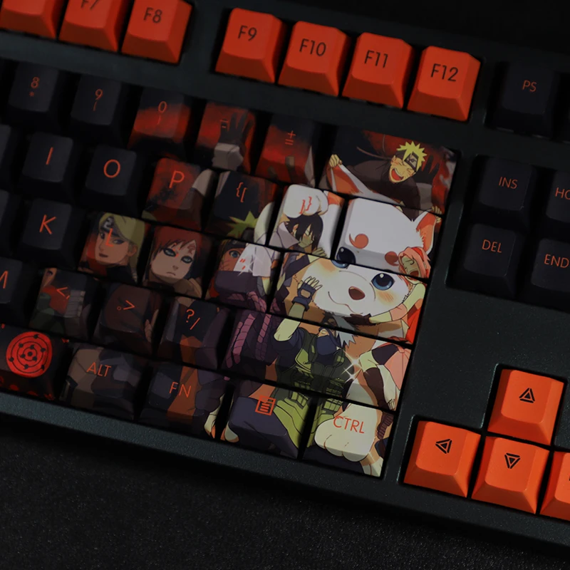 Anime Gaming Key Caps Grupo Ninja Keycap Pbt Dye Subbed Keycaps Desenhos Animados Keycaps Ansi 61 87 104 108 Layout Layout - Imagem 2