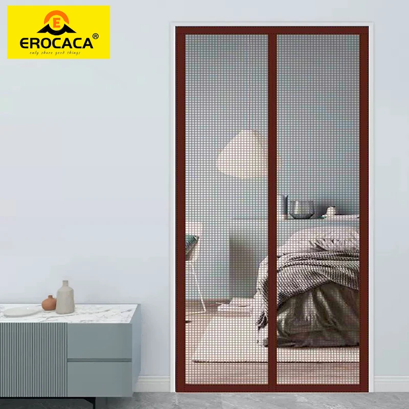 

EROCACA Magnetic Door Screen Mosquito Net Custom Summer Anti insect Mesh Automatic Closing Curtain Applicable to glass doors