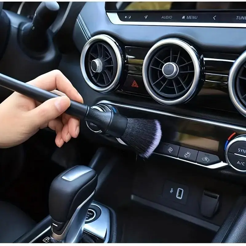 1pc S/L Car Interior Detail Brush - Soft Bristle Cleaning Tool for Motorcycle & Car Dashboard Dust Removal 3