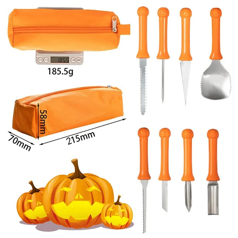 Pumpkin Carving Tool, Halloween Pumpkin Carving Set, Stainless Steel Hollow Out Pumpkin Carving Tool 8 Pieces horizontal boring machine wood