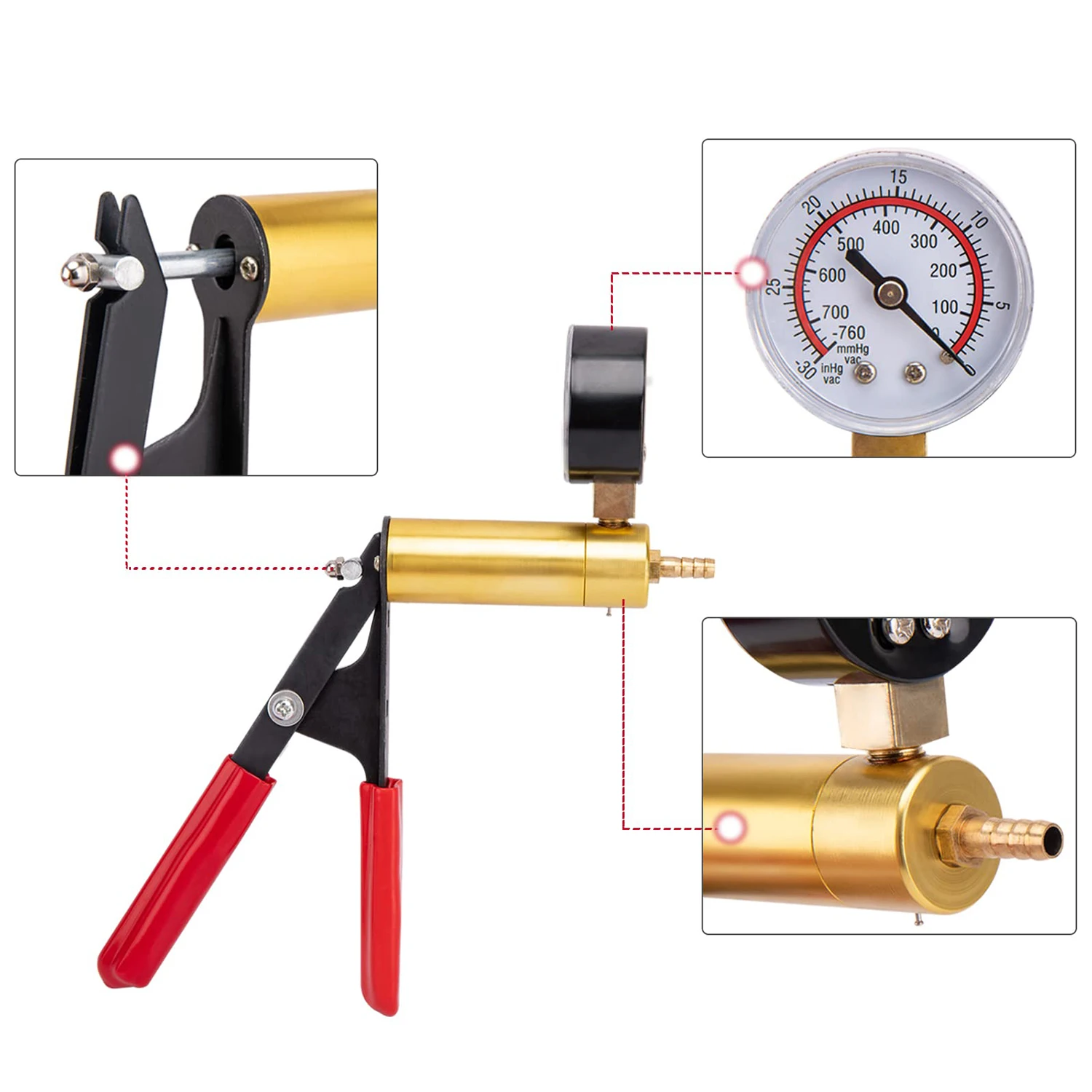 Manual Vacuum Pump Tester Brake Bleeder Kit ,One-Man Brake Bleeding System Apply to Bike, Motorcycle, Car, Truck Bleeding Tool - Image 5