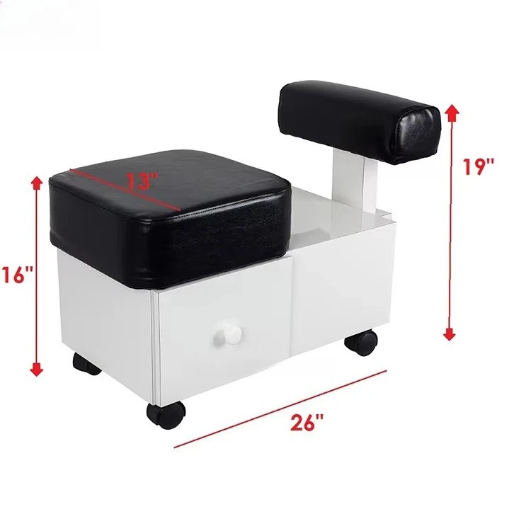 Carrello per Pedicure con Poggiapiedi, Cassetto Portaoggetti e Armadietto per Salone di Bellezza - immagine 6